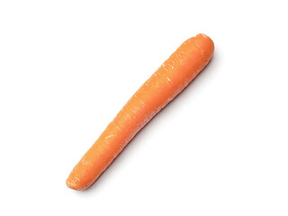 Ripe carrot on white