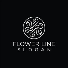 Flower Logo abstract Beauty Spa salon Cosmetics brand Linear style