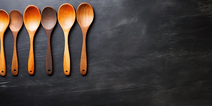Blackboard and wooden spoons