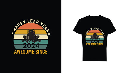 Vector 2024 leap year t shirt design