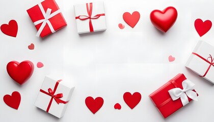 Photo the background of valentines day present boxes and red hearts