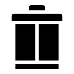 Trash bin. Vector isolated icon. Black vector trash dusbin sign icon isolated elements.