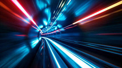 Capturing the Energetic Flow: Abstract Speed Motion in a Hi-Fi Style Tunnel Exploration. Generative AI