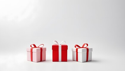 Present boxes on a white background
