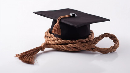 photo of a graduation hat with a rope