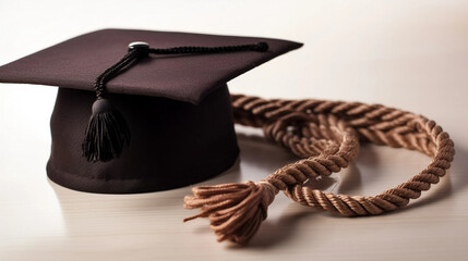 photo of a graduation hat with a rope