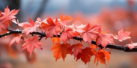 photo of an object of red maple leaves on a bright background
