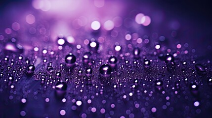 Purple Rain Background, Rainy Day Window Glass Wallpaper, Color Abstract Weather Backdrop, Dripping Liquid, Water Droplets - obrazy, fototapety, plakaty