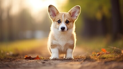 A lively welsh corgi pup with a spunky attitude and short legs.
