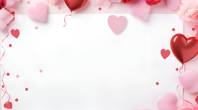 Beautiful frame with hearts for text or picture template