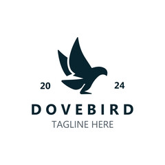 Dove bird elegant flying logo design Nature Wildlife Label style vintage image