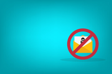 Spamming mailbox icon. Email hacking and spam warning symbol.	