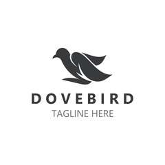 Dove bird elegant flying logo design Nature Wildlife Label style vintage image