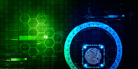 Fingerprint Scanning Technology Concept 2d Illustration