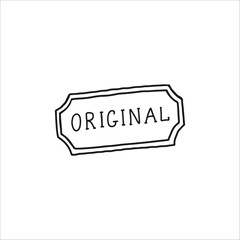 Original Stamp Label in Bold Black Outline on a Clean White Background