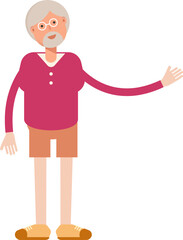 Old Man Character Holding Electric Plug
