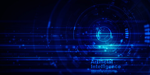 2d illustration Abstract futuristic electronic circuit technology background
