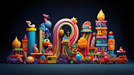 Playful and colorful alphabet letters in a captivating arrangement.