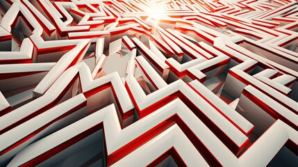Fototapeta premium Dynamic zigzag lines and arrows create a sense of movement.