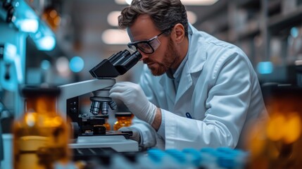 Scientist conducting lab tests Generative AI