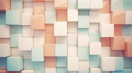 Cubic mosaic in a pastel color scheme for a soothing effect.
