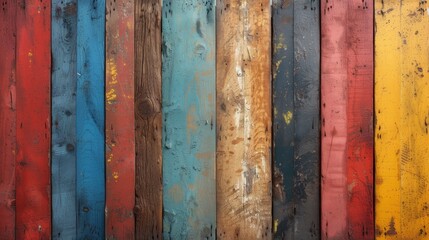 Grungy Colorful Wood Background Generative AI