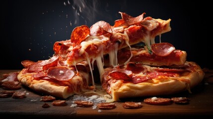 Photo delicious pieces of pizza