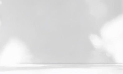 Empty Room Enhanced by Subtle Leaf Shadows, Perfect for Product Mockups and Cosmetic Displays in a Minimalistic Environment. Made with Generative AI Technology