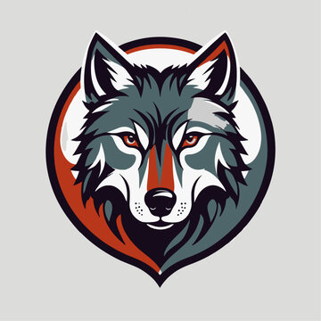 wolf football club logo design in 3 color