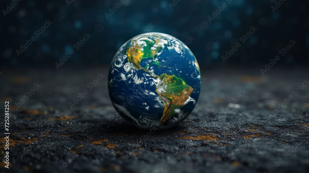 Poster space background with globe generative ai