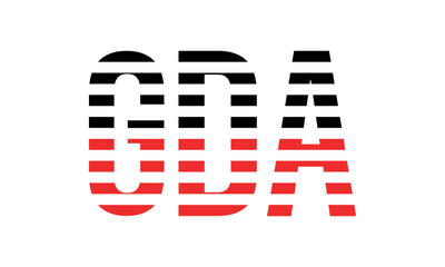 GDA three initial letter iconic line negative space minimal logo design vector template. monogram, abstract, wordmark, business, typography, minimalist, brand, company, flat, modern, unique, simple