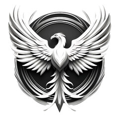 Obraz premium phoenix logo design in monochrome style