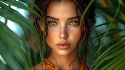 Fototapeta premium Portrait of a Beautiful Girl Generative AI