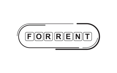 for rent sign on white background