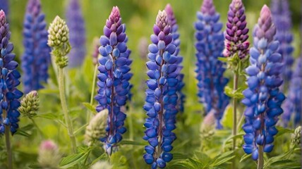 lavender flowers in the garden - obrazy, fototapety, plakaty