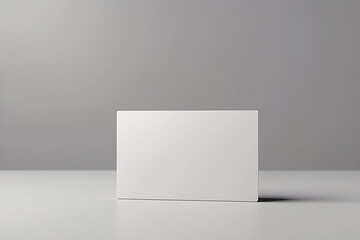 White color blank business card mockup on gray background, Realistic 3D and High-Quality Render