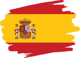 Spain flag painted with brush