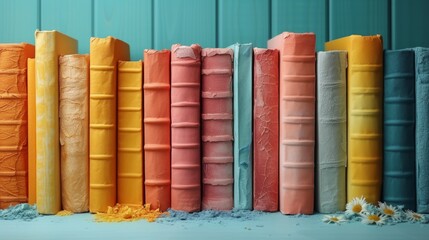 Colorful Papercraft Book Mockup Generative AI