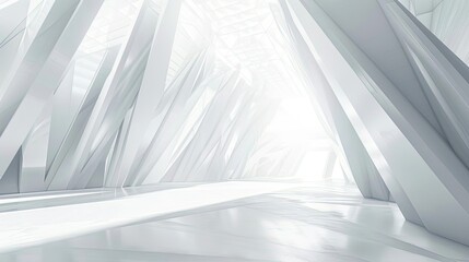 Obraz premium white futuristic geometric background display