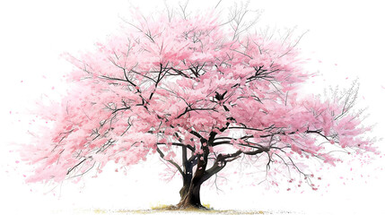 水彩桜の花