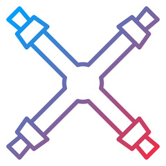 Cross Wrench Icon Style