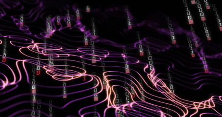 Image of binary coding data processing over network of connections