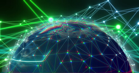 Obraz premium Image of globe with network of connections
