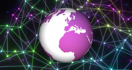 Image of globe with network of connections