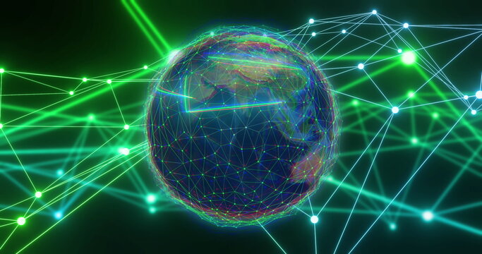 Image of globe with network of connections