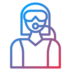 Diver Female Icon Style