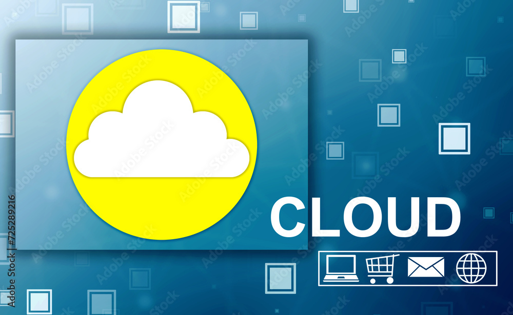 Poster cloud computing concept background, cyber security, future technology, digital data network connecti