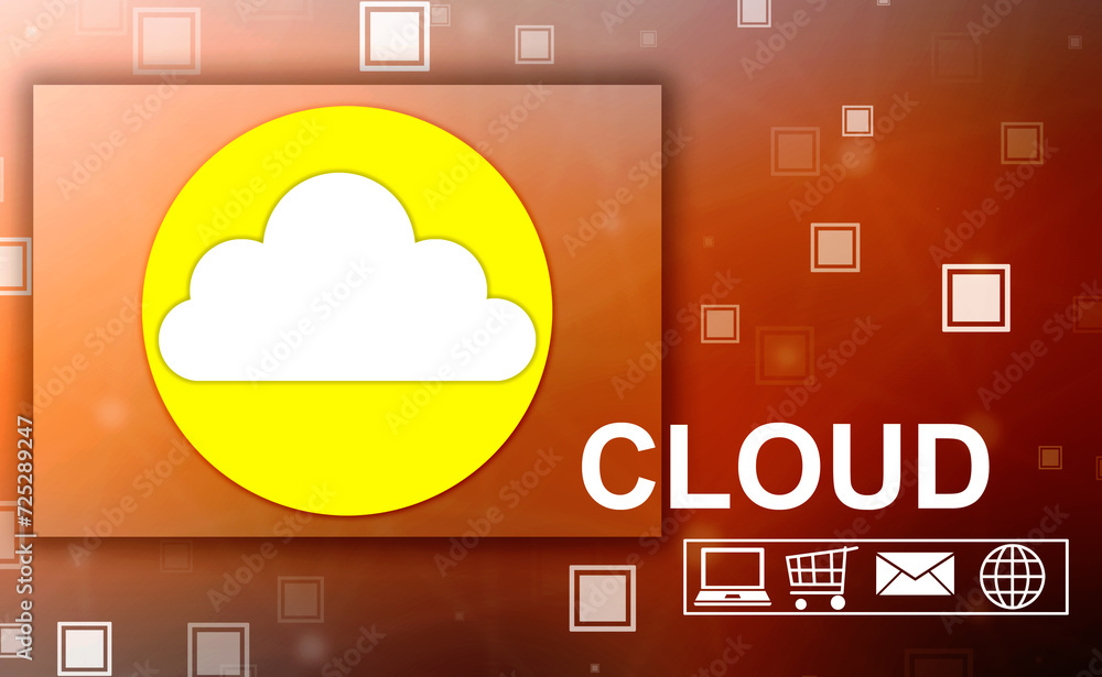 Poster cloud computing concept background, cyber security, future technology, digital data network connecti