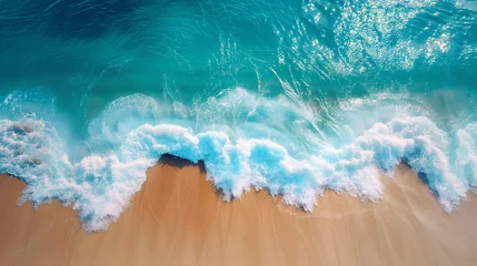 Zelfklevend Fotobehang Overhead view of a ocean with turquoise water © CHAIYAPHON