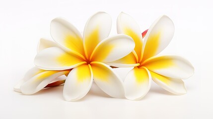 Fototapeta na wymiar Plumeria flower or temple flower on white background,generative ai
